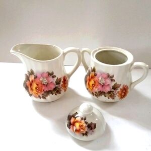 Cream and Sugar dish Vintage Royal Grafton two handle rare made in England